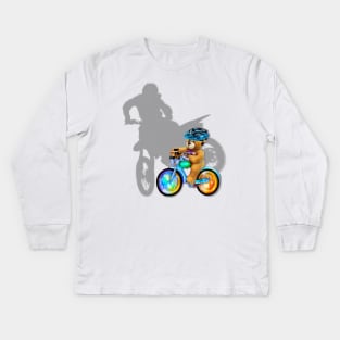 Bike Riding Kids Long Sleeve T-Shirt